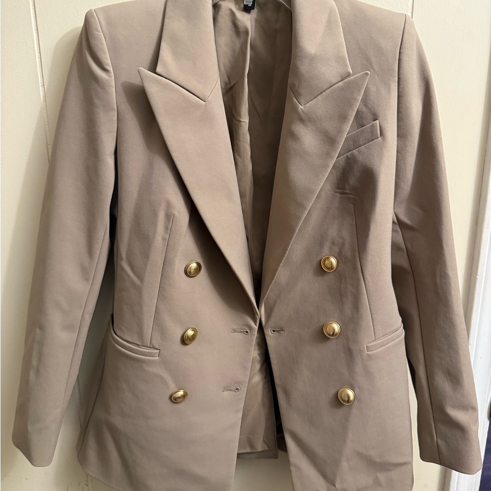 Express Tan Gold Blazer Classic Suit Jacket